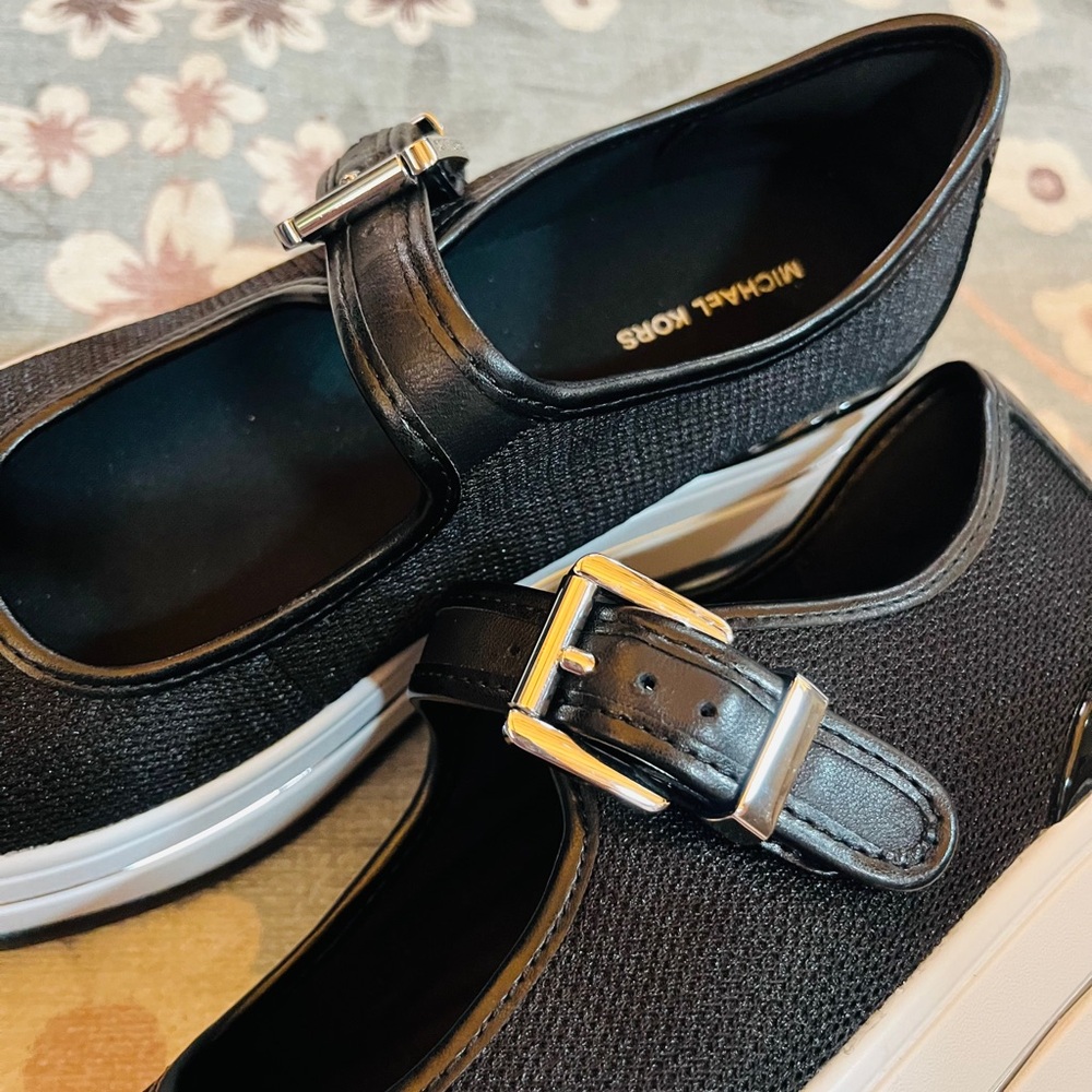 New Michael Kors Hayes Mary Jane Platform Sneakers Black Mesh Sz 8 MSRP$175 - Picture 10 of 15